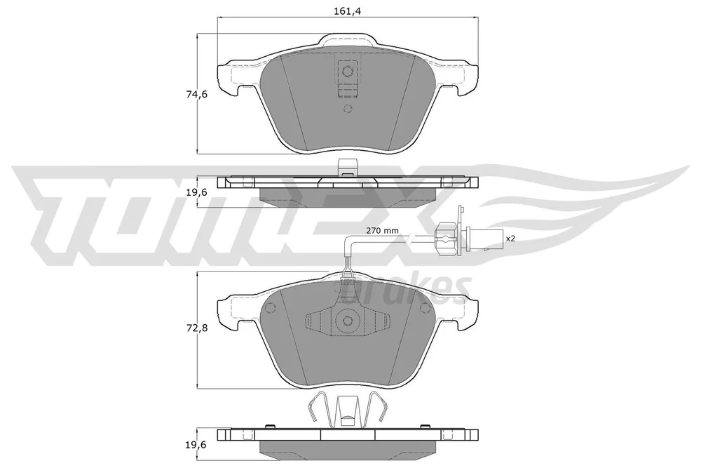 Sada brzdových destiček, kotoučová brzda Tomex Brakes TX12-56