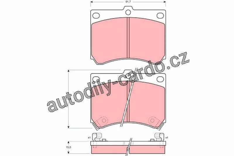 Sada brzdových destiček TRW GDB1029 - MAZDA 323