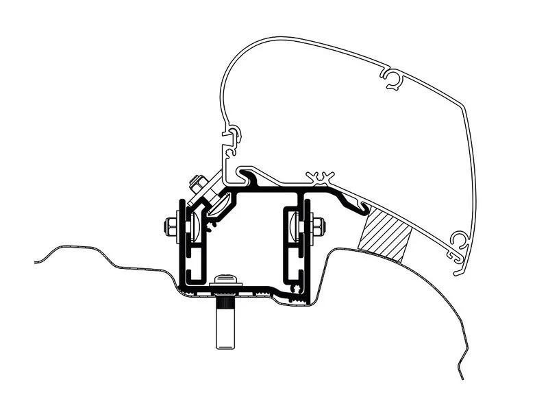 Adaptér montážní pro markýzy Thule Omnistor na VW Crafter (od r. v. 2017, UK verze) 312552