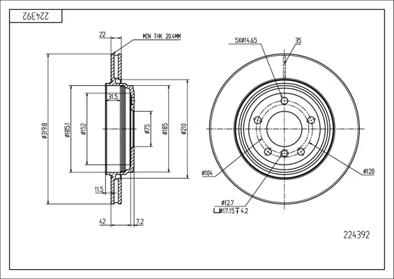 BRZ.KOTOUČ /Z/ BMW E46 3.0 99-05 HART 224392