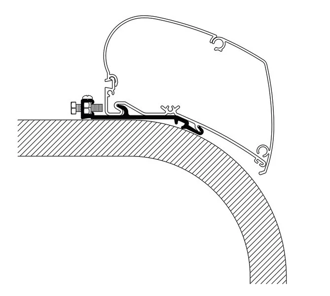 Adaptér pro montáž markýz na plochou střechu Thule Omnistor řady 6 (délka 300 cm) 312542