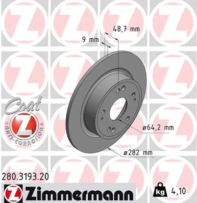 Brzdový kotouč ZIMMERMANN 280.3193.20