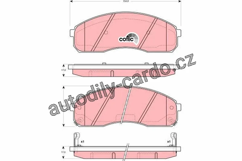 Sada brzdových destiček TRW GDB3301 - KIA CARNIVAL