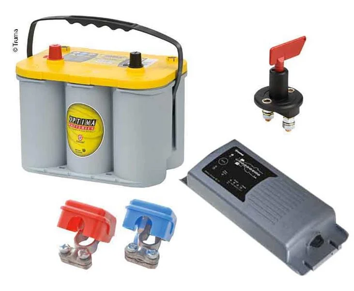 Napájecí sada pro pojezdy karavanů Truma Mover PowerSet Light s baterií Optima YT S 2.7 (38 Ah) a nabíječkou BC 10 311229