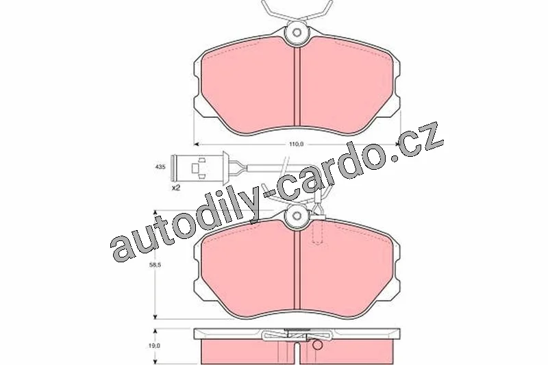 Sada brzdových destiček TRW GDB864 - ALFA ROMEO