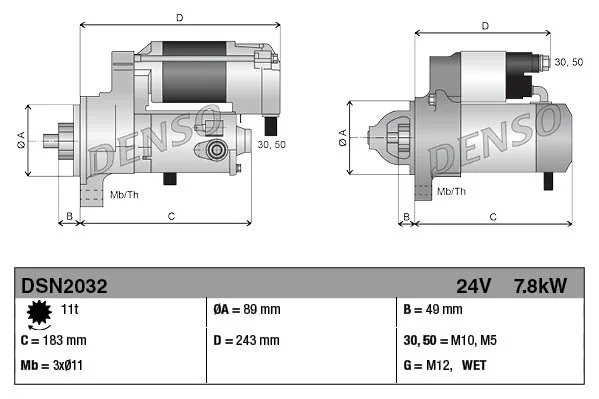 Startér DENSO DSN2032 – OE 5801404396