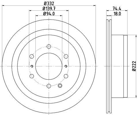 Brzdový kotouč HELLA 8DD355119-091 – OE 4615A037