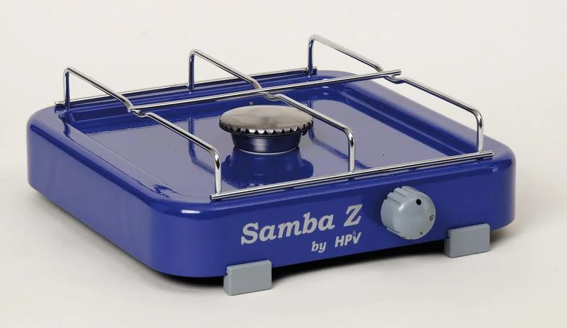 Vařič plynový Samba jednoplotýnkový 30 mbar modrý s pojistkou zapalování včetně hadice 0,8 m 301687