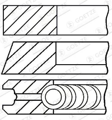 Sada pístních kroužků GOETZE ENGINE 08-432300-00 – OE 03L198151A Sada pístních kroužků GOETZE ENGINE 08-432300-00 – OE 03L198151A