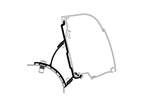 Adaptér montážní Thule pro markýzu 4200 na VW T5 / T6 (Minivan Fixed LHD – levostranné řízení) 313311