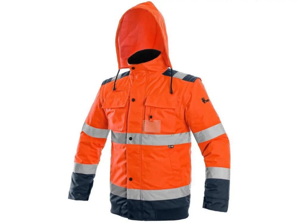 Bunda CXS LUTON výstražná, zateplená, 2v1, do pasu, oranžovo-modrá, vel. 3XL 742702