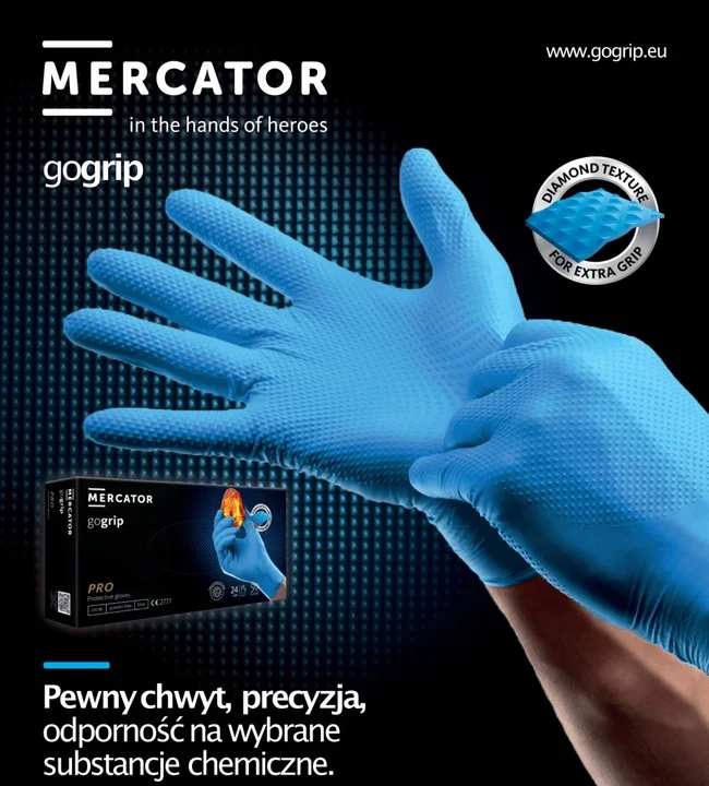 Nitrilové rukavice GoGrip modré vel. XL, 50 ks MERCATOR MER20317 - Obrázek 2