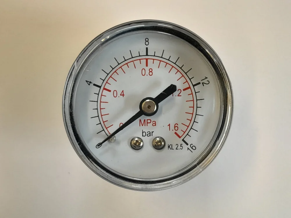 Manometr 14" 0-16 barů MZ 50mm, plast zadní 735293