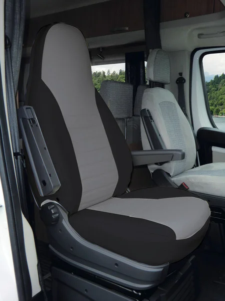 Ochranné potahy sedadel pro Volkswagen T6.1 California Beach (řidič a spolujezdec, šedo-béžová) 314604