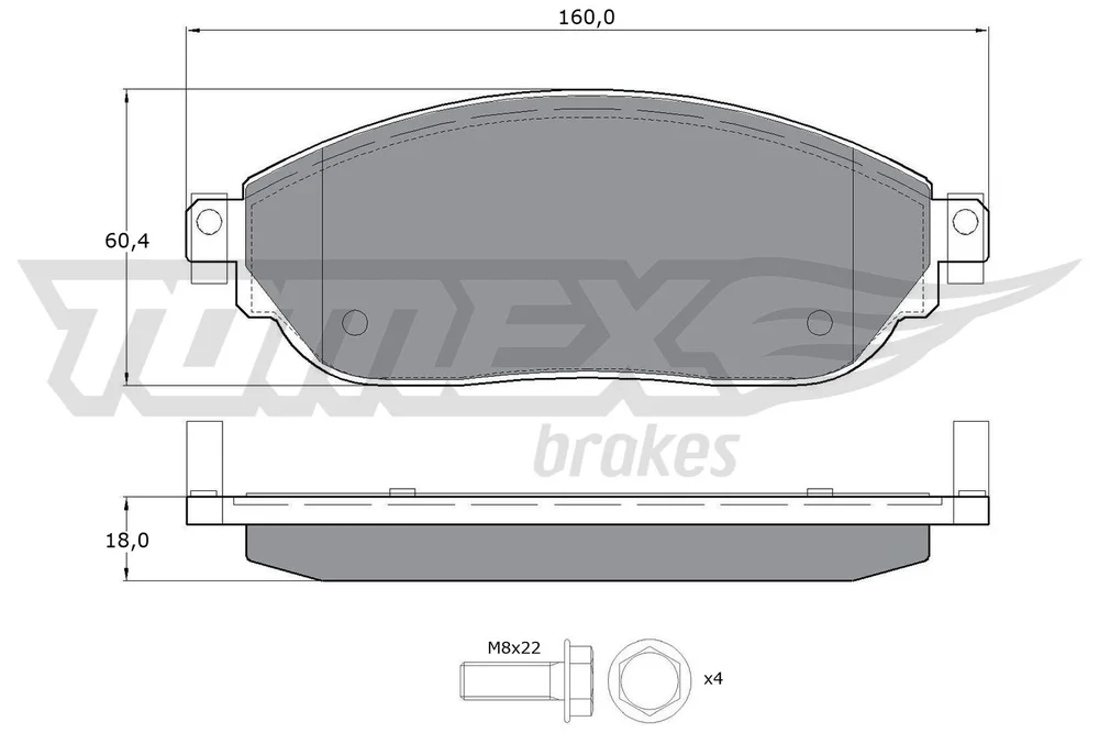 Sada brzdových destiček, kotoučová brzda Tomex Brakes TX17-04