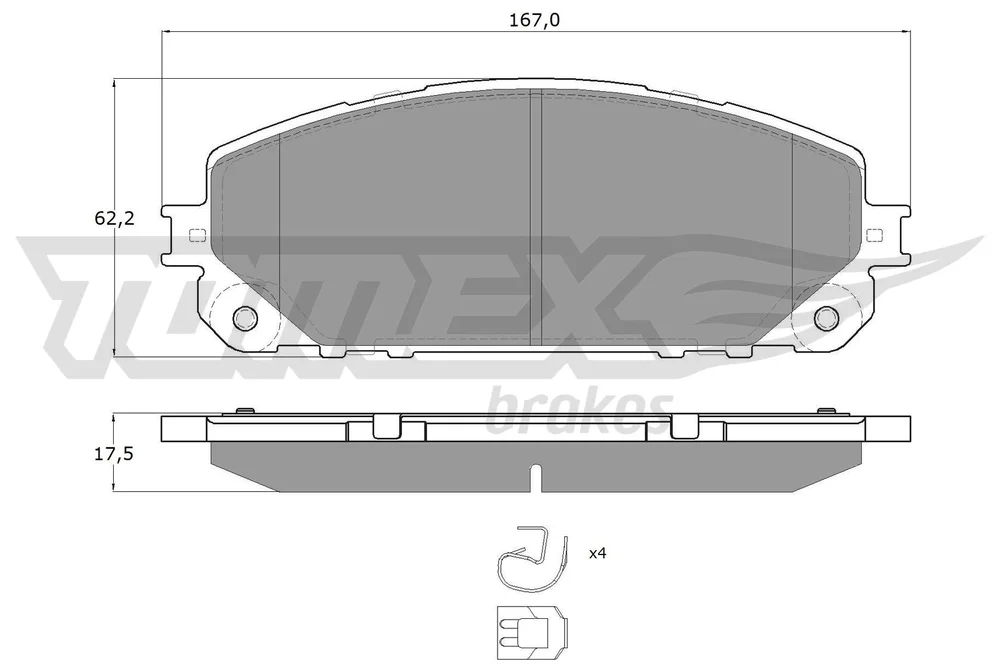 Sada brzdových destiček, kotoučová brzda Tomex Brakes TX18-80