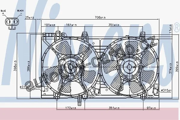 Ventilátor chladiče NISSENS 85285 Ventilátor chladiče NISSENS 85285
