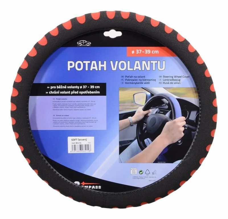 Potah volantu SOFT červený 37-39cm 625776