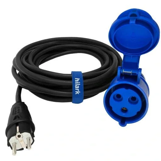Redukce/ prodloužení zástrčka E/SCHUKO na CEE zásuvku kamper 1.5mm2 2m, H07RN-F 3g 1.5 CEE 213-6 napájecí kabel karavan 318383