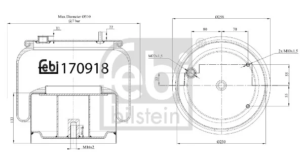 Mech, pneumatické odpružení FEBI BILSTEIN 170918 – OE 1794423 Mech, pneumatické odpružení FEBI BILSTEIN 170918 – OE 1794423