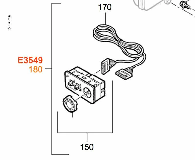 Ovládací panel pod omítku / do stěny pro topení Truma E 4000 315365