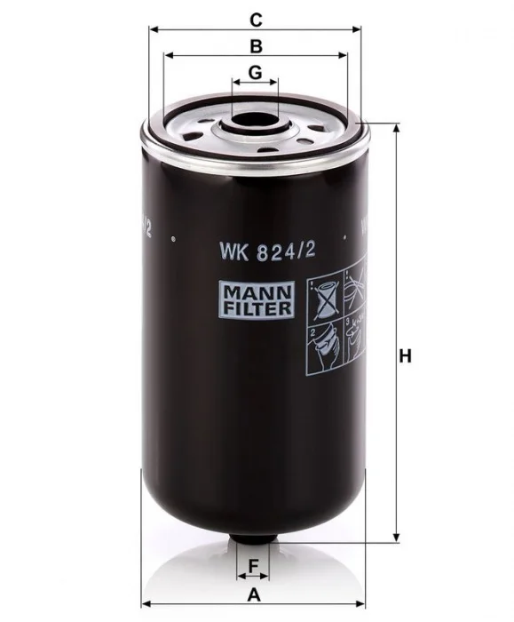 Palivový filtr MANN WK824/2 (MF WK824/2)