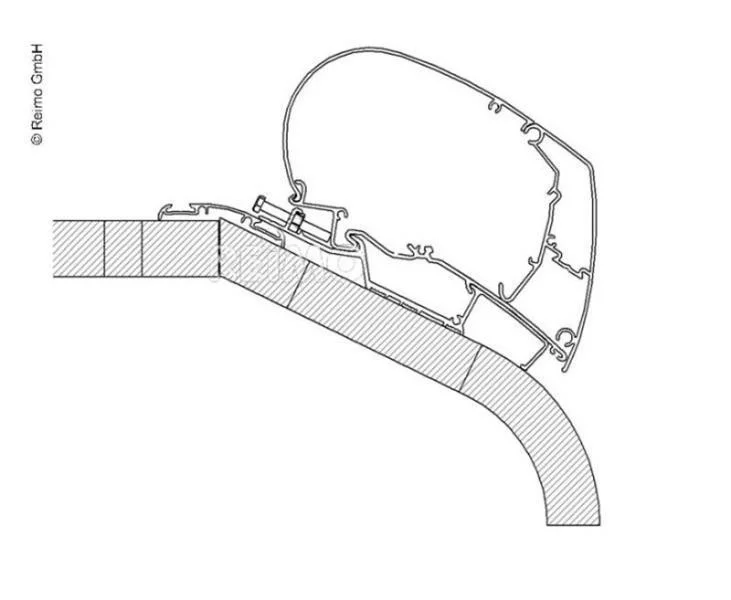 Adaptér střešní pro montáž markýz Thule Omnistor řady 6 na LMC Liberty TI / TEC (šířka 350 cm) 315586