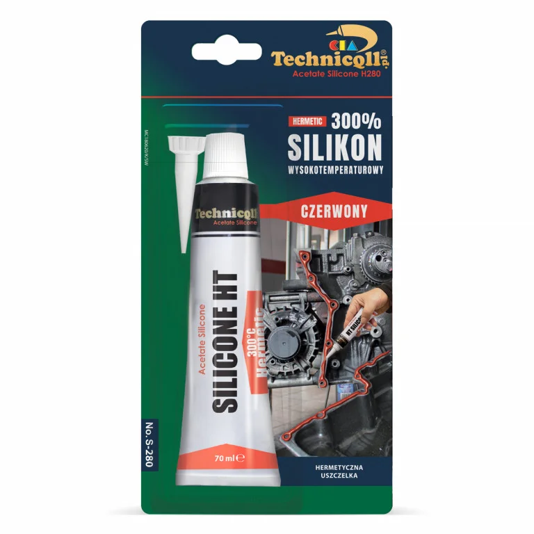 Silikon odolný vůči vysokým teplotám červený 300°C TECHNICQLL 70ml 721743