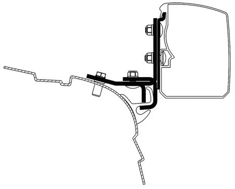 Adaptér na markýzu Thule Omnistor 4200 pro Reimo Multirail (VW T5 / T6 UK dlouhý rozvor) 313406