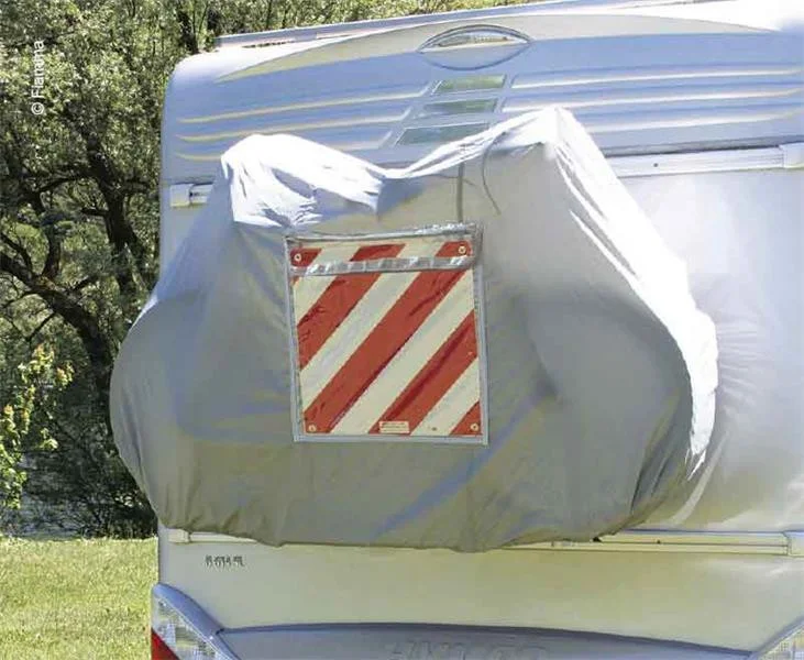 Plachta ochranná na jízdní kola Fiamma Bike Cover S pro až 4 kola stříbrná s kapsou na výstražný terč 303655