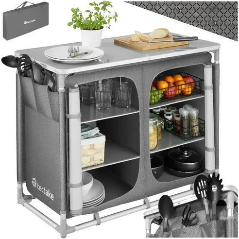 Skříňka kempingová deluxe se 6 přihrádkami 300384