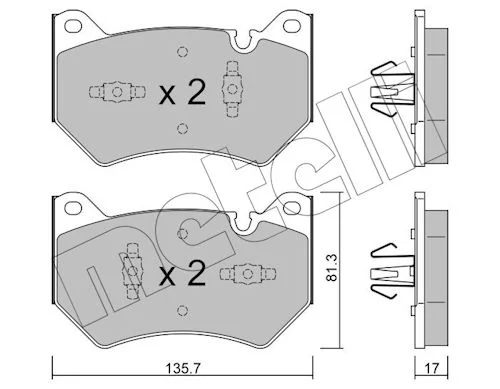 Sada brzdových destiček, kotoučová brzda METELLI 22-1170-1