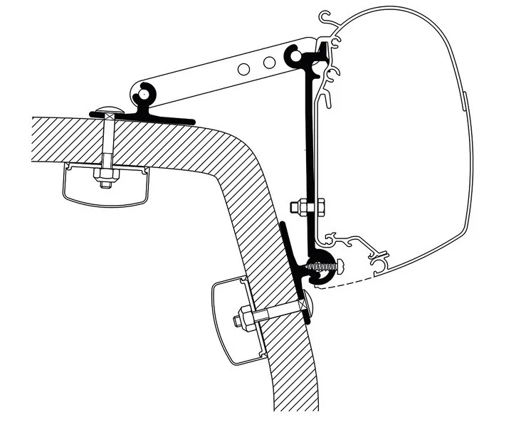 Adaptéry stěnové univerzální Thule Omni Wall 3dílná sada (pro markýzy 3200, 4200, 5200, šířka 2× 8 cm + 1× 4 cm) 313386