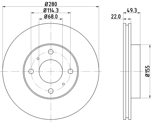 Brzdový kotouč HELLA 8DD355107-991