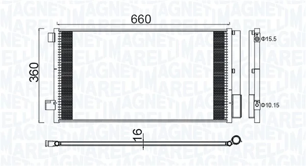 Kondenzátor, klimatizace MAGNETI MARELLI 350203100400