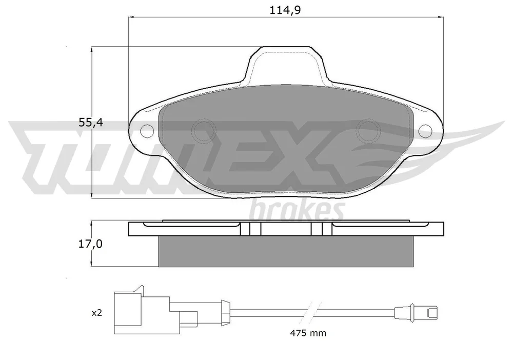 Sada brzdových destiček, kotoučová brzda Tomex Brakes TX10-721