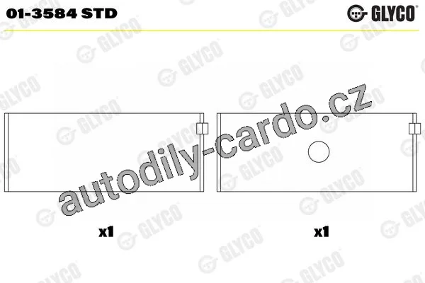 Ojniční ložisko GLYCO 01-3584 STD - sada
