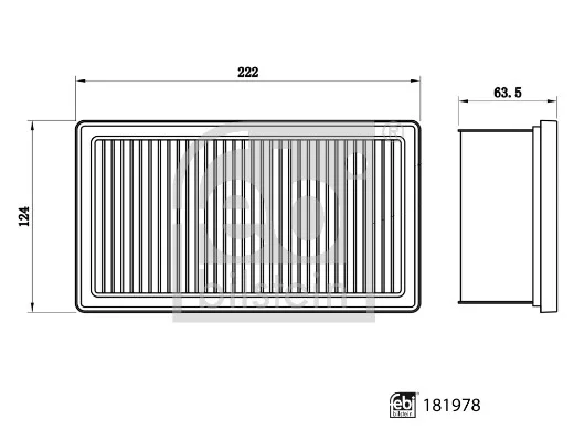 Vzduchový filtr FEBI BILSTEIN 181978 – OE 165466859R